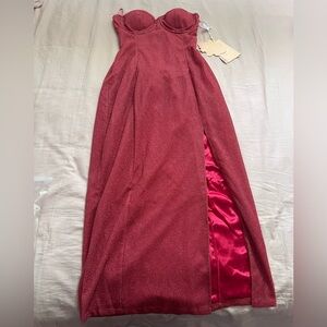 Lacemade Jessica Rabbit Inspired Red Glitter Strapless Gown